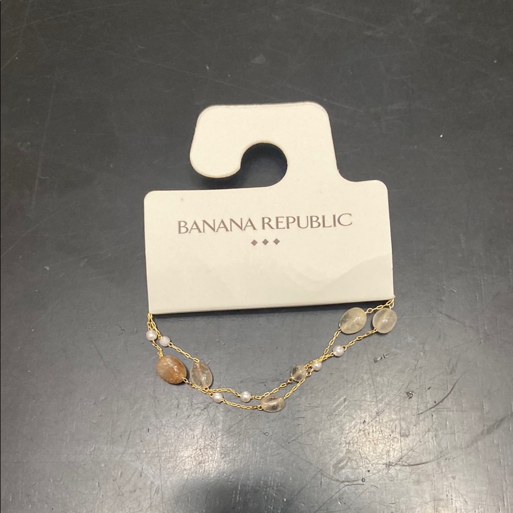Banana Republic Factory Gold and Cream Women's Bracelet